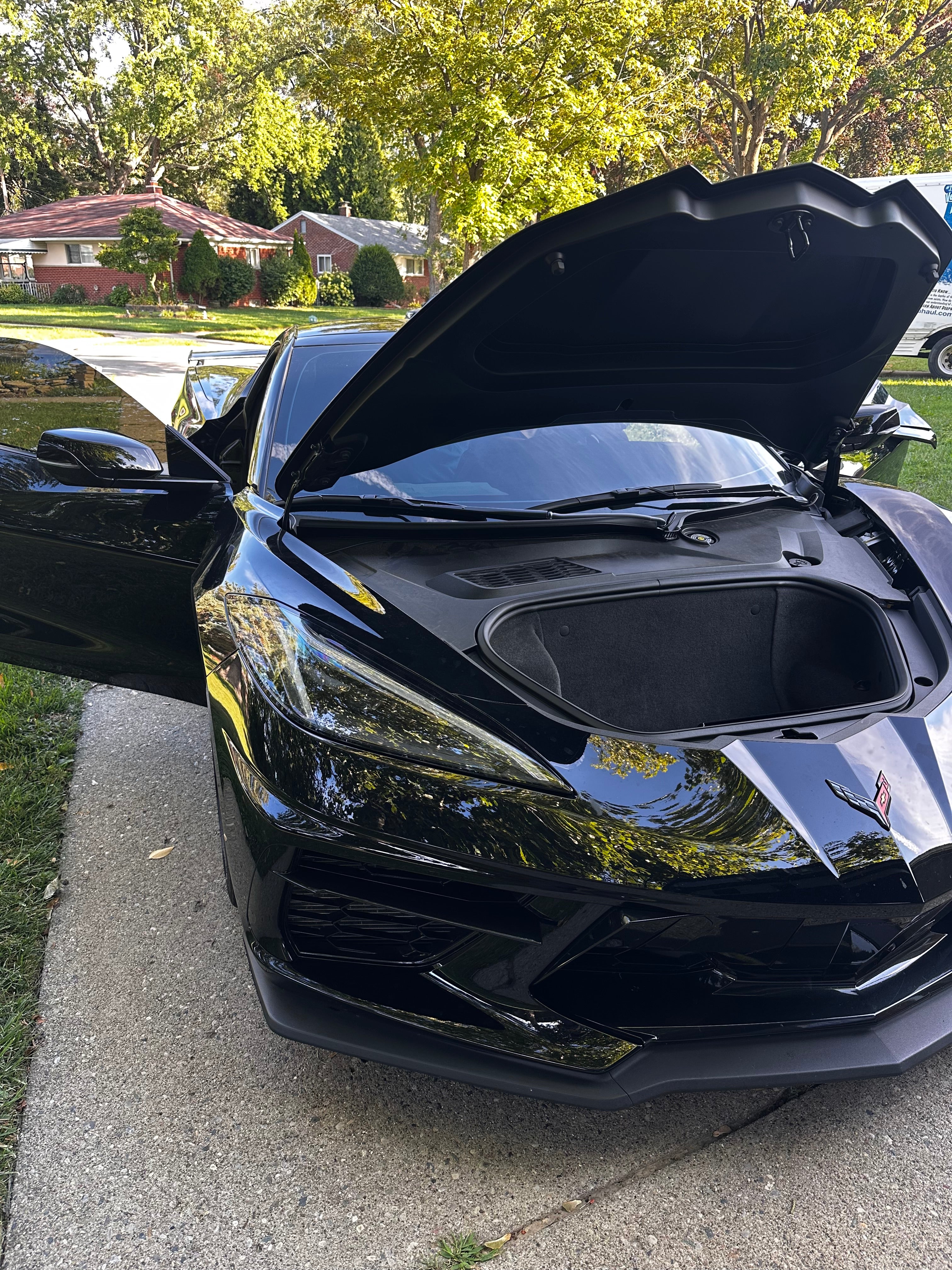 Black Chevrolet Corvette during a Corsa Nero kill switch installation